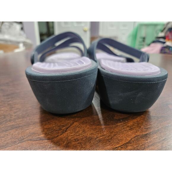 Womens Crocs Rhonda Wedge Grey and Purple size 10 - Picture 3 of 7